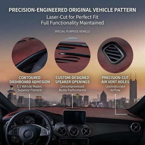 Dash Cover Mat for Buick Envision 2018 2019 2020, Custom Fit Dashboard Cover with Speaker & Vent Cutouts, Non-Slip Dash Pad, Sun Glare & Heat Reduction,A Black in Kuwait