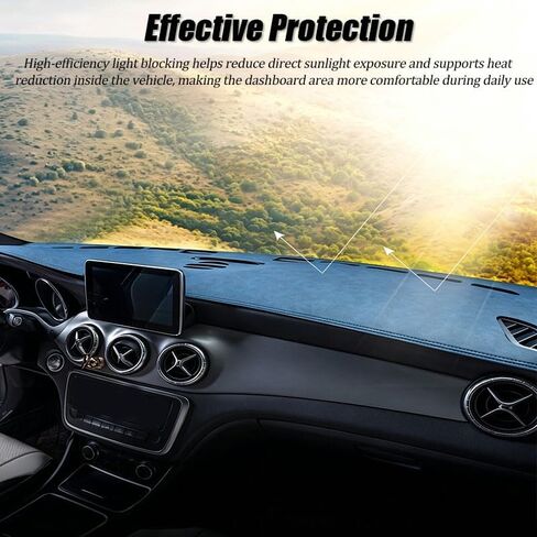 Dash Cover Mat for Jaguar F-PACE 2024, Dashboard Pad Carpet, Non-Slip Interior Dash Protective Cover, Partsable Sunshade Anti Glare Leather Pad,A Blue in Kuwait