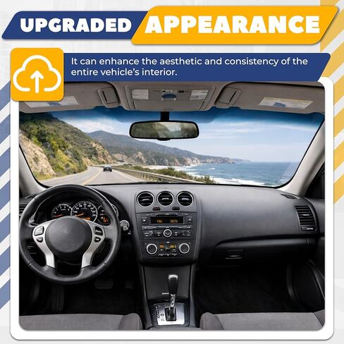 Dashboard Cover Compatible with 2008 2009 2010 2011 2012 Nissan Altima Plastic(ABS) Painted+Textured Black in Kuwait