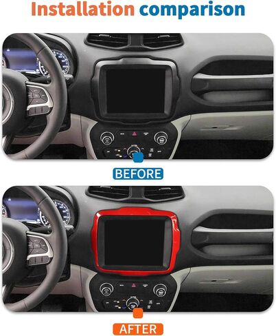 JeCar 8PCS Red Interior Trim Accessories Kit for 2018-2023 Jeep Renegade - Gear Shift Knob, Dashboard Interior Decoration Set in Kuwait