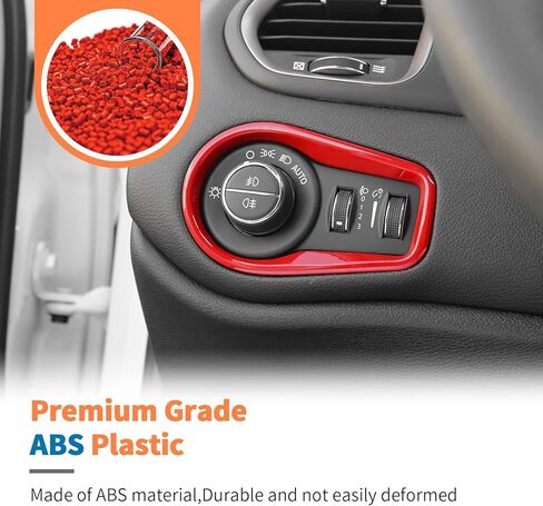 JeCar 8PCS Red Interior Trim Accessories Kit for 2018-2023 Jeep Renegade - Gear Shift Knob, Dashboard Interior Decoration Set in Kuwait
