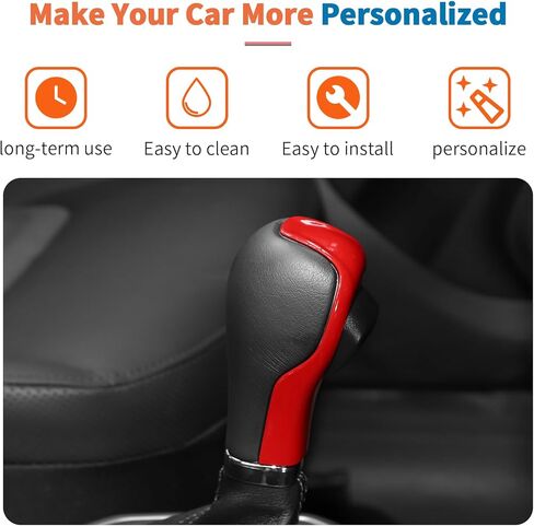 JeCar 8PCS Red Interior Trim Accessories Kit for 2018-2023 Jeep Renegade - Gear Shift Knob, Dashboard Interior Decoration Set in Kuwait
