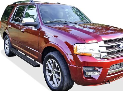 لوحات تشغيل Tuxtreme مقاس 5 بوصات باللون الأسود غير اللامع متوافقة مع Ford Expedition 2003-2017 (باستثناء طراز EL) (غير مناسب لإصدار Funkmaster Flex) من الفولاذ المقاوم للصدأ (قضبان Nerf وخطوات جانبية وقضبان جانبية) in Kuwait