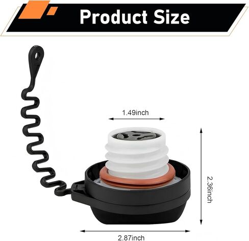 Gas Cap, Leak-proof Seal Fuel Tank Cap, Replace OEM Number# 31392044 31261716 31321925, Compatible with Volvo C30 XC60 XC70 XC90 V50 V60 V70 S40 S60 S80 (Black) in Kuwait