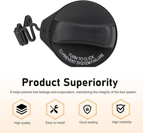 Gas Cap, Leak-proof Seal Fuel Tank Cap, Replace OEM Number# 31392044 31261716 31321925, Compatible with Volvo C30 XC60 XC70 XC90 V50 V60 V70 S40 S60 S80 (Black) in Kuwait