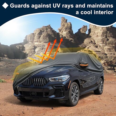 غطاء سيارة مقاوم للماء مناسب تمامًا لسيارة BMW X5 لجميع الأحوال الجوية للسيارات في الهواء الطلق والثلج والشمس والغبار وحماية من الأشعة فوق البنفسجية، غطاء خارجي كامل مع سحاب للباب in Kuwait