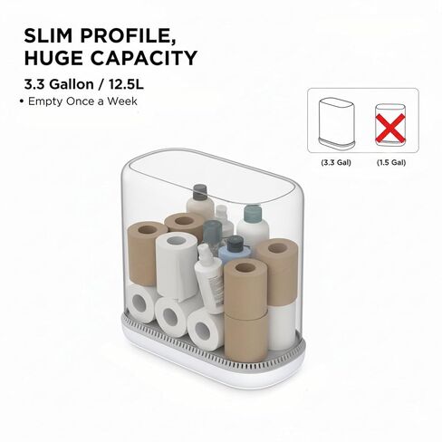 Automatic Motion Sensor Bathroom Trash Can with Lid, 3 Gallon Smart Garbage Can, Touchless Trash Can Slim Small Trash Bin Waterproof Wastebasket for Toilet Bedroom Office Kitchen Living Room RV in Saudi Arabia
