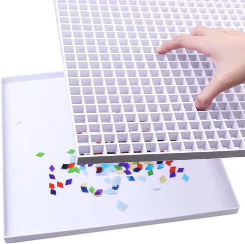 12''x12'' Stained Glass Cutting Mat with Tray, Suitable for Cutting Glass and Cutting Mats for Crafts, Auxiliary tool for collecting glass shards with Removable Double-layer Design, 1 Pack in Saudi Arabia