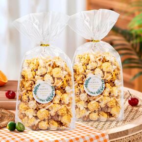 50 Sets He Popped the Question Popcorn Bags Engagement Party Favors She Said Yes Sticker with Cellophane Treat Bags Engagement Party Bridal Shower Wedding Goody Snack Treat Bags Grease Resistant