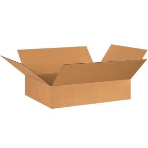 BOX USA 26x20x6 Flat Corrugated Boxes, Flat, 26L x 20W x 6H, Pack of 20 | Shipping, Packaging, Moving, Storage Box for Home or Business, Strong Wholesale Bulk Boxes