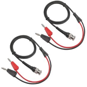 Coaxial Cable BNC Male to Dual Banana Plug Test Lead for Oscilloscope, Pack of 2