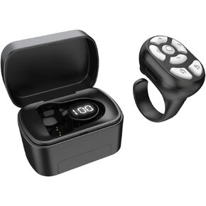 Yoidesu Bluetooth Remote Control Page Turner, Scrolling Ring Clicker for Camera Video Recording Shutter Selfie, Finger Remote for iPhone for Android Phone Tablet