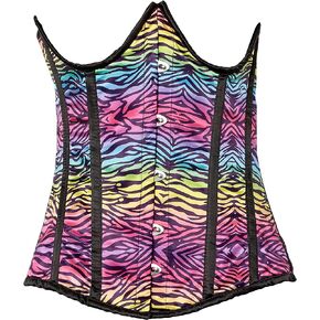 Daisy corsets womens Lavish Rainbow Print Underwire Open Cup Underbust Corset