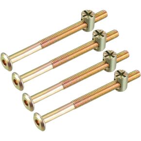 uxcell M6x100mm Furniture Bolt Nut Set Hex Socket Screw 50mm Thread Length with Barrel Nuts for Beds Headboards Chairs 4 Sets