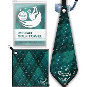 Magnetic Golf Towel 18x18 | Golf Towels for Men | Premium Microfibre Waffle Golf Towel with Strong Magnet | Easy-Attach Carabiner | Blue Small Golf Towel