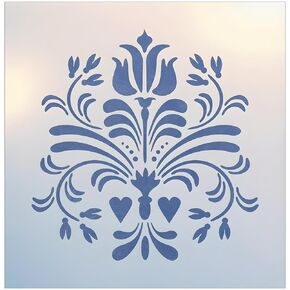 Rosemaling Pattern 14 Stencil - Rose-painting - Scandinavian decorative folk painting - Mylar plastic stencil - The Artful Stencil