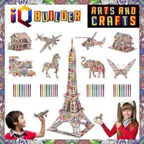 | Fun Creative DIY Arts and Crafts KIT | Best Toy Gift for Girls and Boys Age 12 Year Old | Educational Art Building Painting Coloring 3D Puzzle Project Set for Kids and Adults