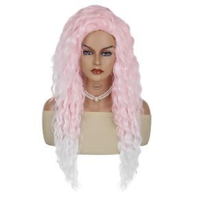 GNIMEGIL Synthetic Womens Wig Brown to Blonde Long Curly Hair Wig Natural Female Wavy Fluffy Thich Regular Wig 80s Ombre Wig for Girls 28 inches (Brown Ombre Blonde)