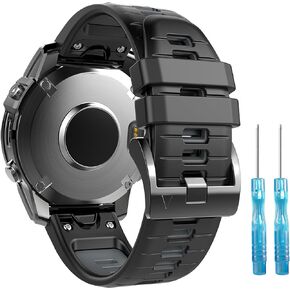 TiMOVO 22mm Sport Bands Compatible with Garmin Fenix 7/7 Pro/6/6 Pro/5/5 Plus/Sapphire/7 Solar, Soft Silicone Quick Release Watch Strap for Garmin Forerunner 965/955/945/935