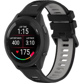 حزام ساعة Garmin Forerunner 245، حزام سيليكون لساعة Garmin Forerunner 645/645 Music/ 245 Music/Vivoactive 3/3 Music/Venu 2 Plues/Venu/Venu Sq/Vivomove HR GPS Running Smartwatch