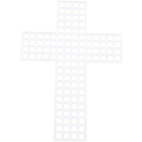 10pcs Mesh Plastic Canvas Sheets 78x17x55mm Cross Shape Plastic Grid for DIY Crafts Embroidery, Cross Stitch