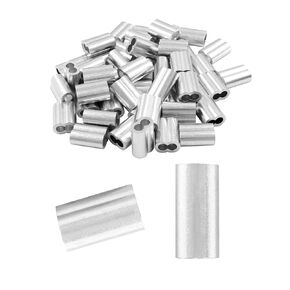 Luomorgo 100 Pcs 1/8" Aluminum Crimping Loop Sleeve, Wire Rope Sleeves Cable Ferrule Round Loops Sleeve Cable Crimp Ferrules