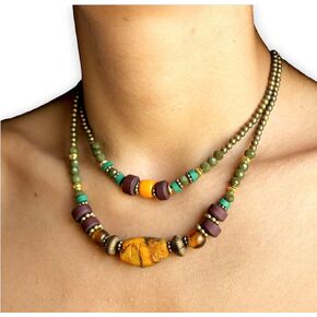Multi strands Beaded Turkish necklace Ethnic necklace BOHO necklace Gypsy style necklace Statement jewelry for women Unique gift for her
