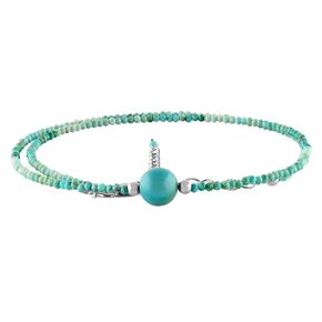 InfinityGemsArt Real Blue Arizona Turquoise Gemstone Beads Dainty Choker Necklace, Birthstone, Gift for her, Healing Crystals Jewelry in 925 Sterling Silver Chain 18 inch