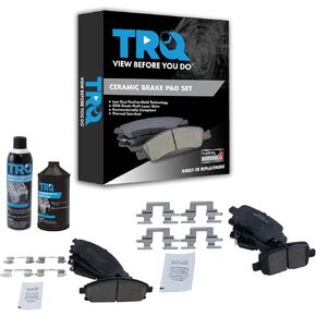 TRQ Front & Rear Ceramic Brake Pad Kit w/Chemicals Compatible with Acura MDX Truck SUV