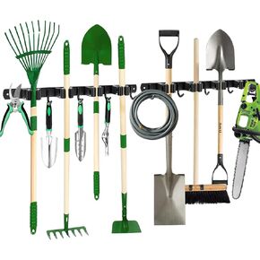 2 حزمة ممسحة وحامل مكنسة جدار جبل 4 رفوف و 5 السنانير مكنسة منظم تخزين أداة رفوف الفولاذ المقاوم للصدأ السنانير الثقيلة للمنزل المطبخ حديقة الغسيل المرآب in Kuwait