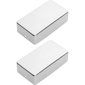 2pcs Guitar Pickup Covers Holeless Electric Guitar Pickup Cap 70x40x18mm Guitar Brass Pickup Cover Guitar Closed Pickup Cover Humbucker Pickup Cap, Silver