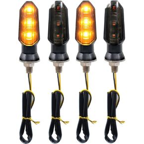 4PCS 12V Universal Mini LED Motorcycle Turn Signals Turning Indicators Blinker Rear/Front Compatible with Motorcycle Harley Cruiser Motorbike Scooter Quad Cruise