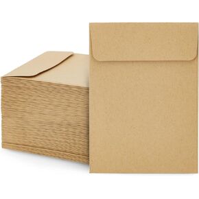 Juvale 100 Pack Small Seed Saving Envelopes - 4.5x3.25 Self Adhesive Blank Packets for Coins, Stamps, Mini Parts Storage (Brown)