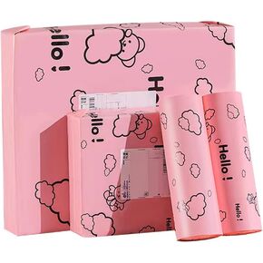 100 Pack Poly Mailers Small Pink Cute Bear Strong Adhesive Shipping Envelopes for Clothing, Shipping Bags for Small Businesses, Waterproof Mailers Poly Bags for Shipping (Pink, 6.7 * 11.8 in)