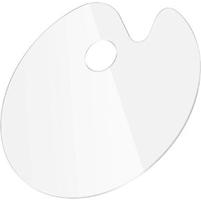 MILISTEN Clear Acrylic Paint Palette, Clear Oval Non- Stick Oil Paint Palette with Thumb Hole, Clear Paint Tray Palette for Acrylic Oil Paint Mixing, 30 x 40 cm/ 11. 8 x 15. 7 in