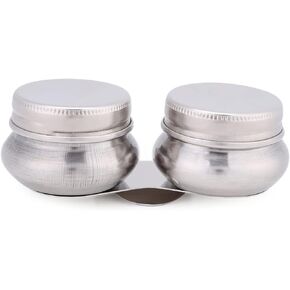 Double Palette Cup,Stainless Steel Large Mouth Oil Paint Megilp Turpentine Solvent Container with Lid Artists Oil Drawing Pot for Watercolor Acrylic Oil Painting