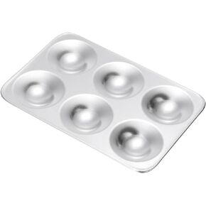 PATIKIL 6 Well Paint Tray Palette, 2 Pack Washable Paint Palette Aluminum Paint Tray Rectangle for Watercolor Painting Art Class Craft DIY Project, Silver