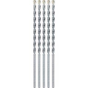 Makita E-10621 3/16" x 6" Carbide Tipped Percussion Masonry Hammer Drill Bits, 5/pk
