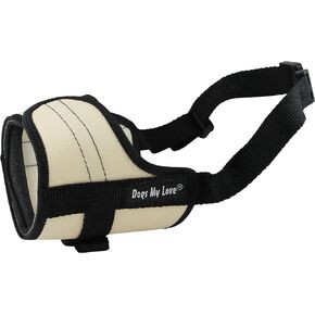Adjustable Dog Muzzle 6 Sizes Beige (XXS: 4.5"-6.5" Snout Circumf.)