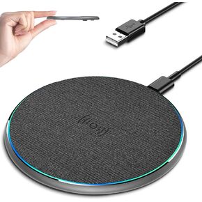 Wireless Charger Compatible with iPhone 15 14 13 12 11 Pro Max/Mini/Plus/XR/X/8, 15W Max Portable Wireless Charging Pad for Samsung Galaxy S23/S22/S21/S20/S10, Galaxy Buds