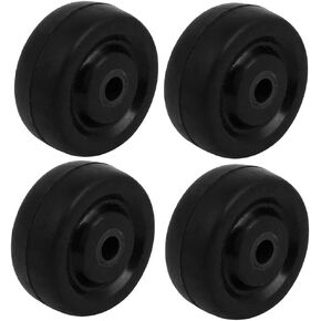 uxcell 2-inch Diameter Rubber Wheel Skateboard Trolley Caster Pulley Black 4pcs