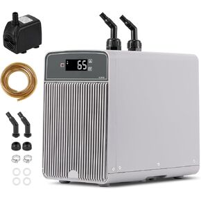 BAOSHISHAN 42gal Aquarium Chiller, 1/10 HP Axolotl Cooler, Special Quiet Design Refrigeration Compressor for hydroponics, Coral Reef, Fresh & Sea Tank (42gal/160L)