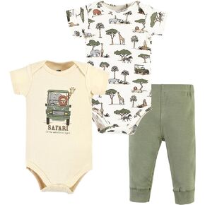 طقم بدلة وبنطال من القطن للجنسين من Hudson Baby، بأكمام قصيرة Going On Safari، 18-24 شهرًا