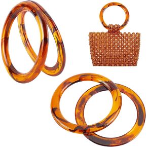 PH PandaHall 4pcs Trapezoid Bags Handles Decorative Handbag Handle Purse Handles Replacement for Handmade Beach Bag Handbags Straw Bag Crocheted Purse Making