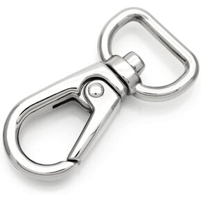 CRAFTMEMORE 4pcs Snap Hooks Lobster Clasp Heavy Duty Metal Push Gate Swivel Clasps Purse Bag Charm SC47 (Silver)