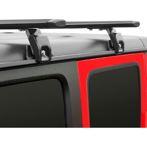 قضبان متقاطعة لرف السقف 330 رطل متوافقة مع جيب رانجلر JK JL Gladiator JT 2007-2024، 2 و4 أبواب من الألومنيوم شديدة التحمل وقضبان سقف قابلة للقفل وقضبان متقاطعة على السطح لنقل البضائع كاياك حامل الدراجة السوداء in Kuwait