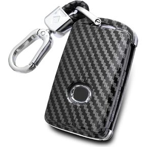 Carbon Fiber Car Key Fob Cover Case Keychain Compatible with Mazda 3 6 CX-30 CX-50 CX-90 CX-5 CX-9 MX-30 MX-5 Miata CX30 CX50 CX90 CX5 CX9 MX30 MX5