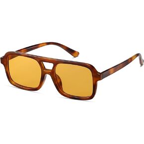 70s Retro Square Aviator Sunglasses for Womens Mens Trendy Vintage Rectangle Sun Glasses A8282