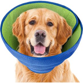 Jusning Soft Dog Cone for Dogs After Surgery, Breathable Dog Cones for Large Medium Small Dogs and Cats Anti-Lick Protective Wound,Adjustable Dog Recovery Cone Collar, Elizabethan Collar for Pets (L)