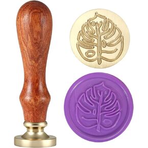 ختم شمع أوراق Monstera، ختم شمع Yoption Vintage لتزيين مغلفات البطاقات، والدعوات، وحزم النبيذ، وتغليف الهدايا (ورقة Monstera)